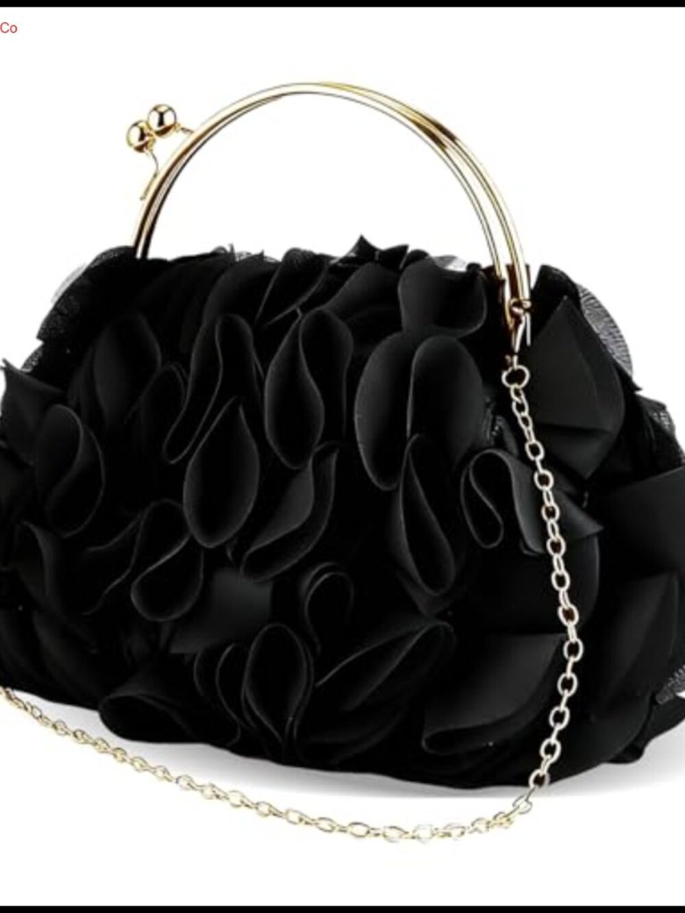 Floral Satin Evening Clutch with Chain – Women's Party Prom Wedding Bag